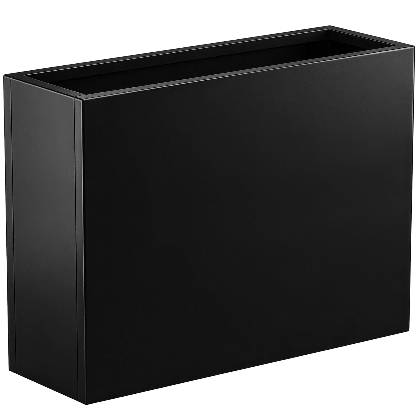 Toriexon 36" Metal Planter Box, Large Rectangular Window Box with Drainage Holes & Rust-Proof Coating, Modern Outdoor/Indoor Flower Box for Balcony, Patio & Herbs, Black