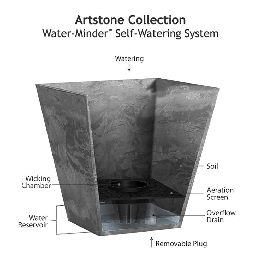 Novelty ArtStone 35190.01 Ella Tall Planter Grey 19.5-inch