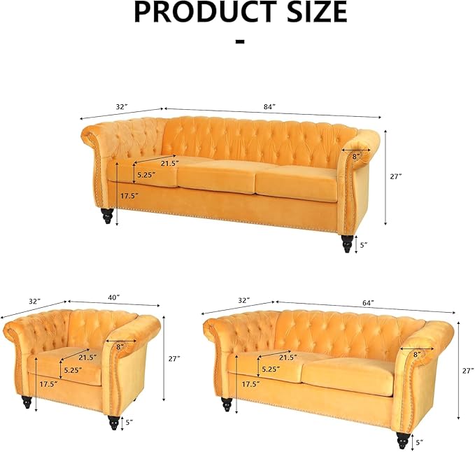 Mid-Century 2 Seater Sofa, Velvet Loveseat