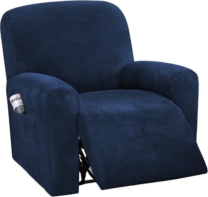 H.VERSAILTEX Velvet Stretch Recliner Couch Covers 4-Pieces Style Recliner Chair