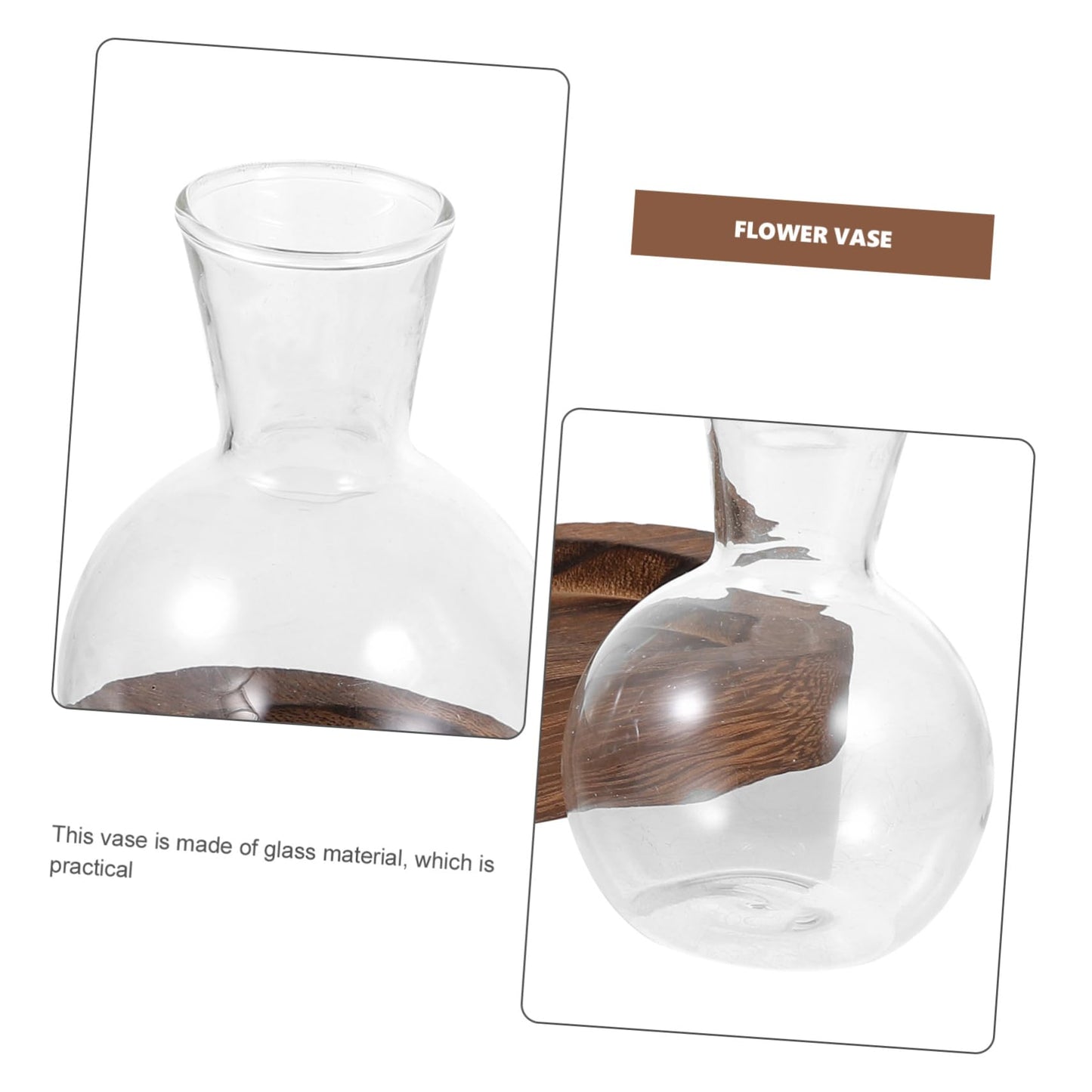 IWOWHERO Elegant Green Pothos Plant Container Glass Vase with Simple Design for Home Office Decor