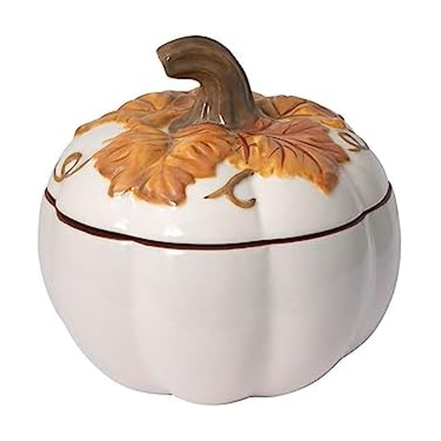 Pfaltzgraff Autumn Berry Covered Pumpkin Bowl, Holds 20 Ounces, Cream