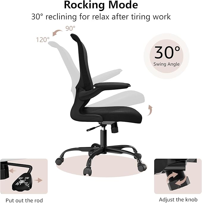 Ergonomic Office Chair, Comfort Swivel Home Office Task Chair, Breathable Mesh