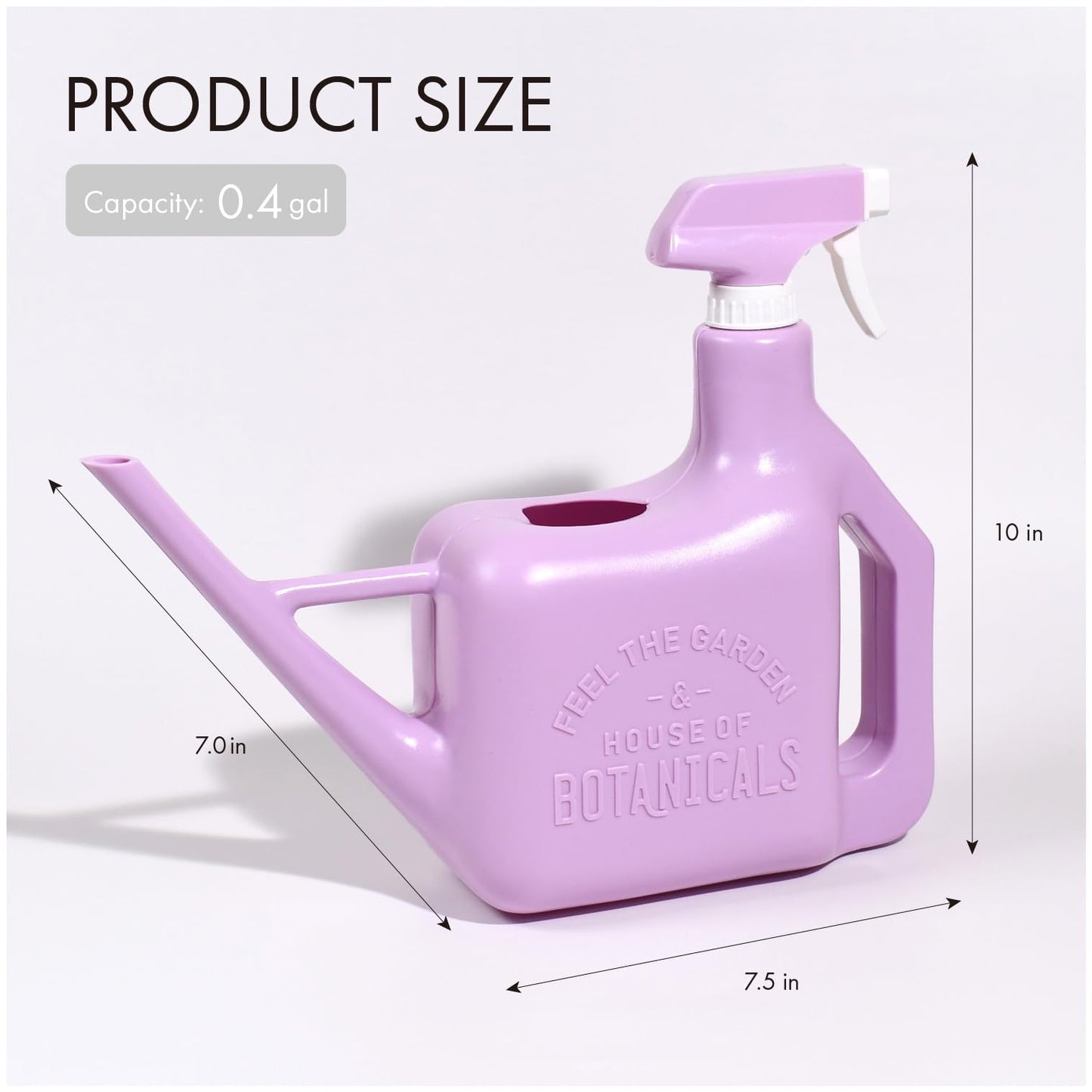 PETAL & FLOW Spray Sprinkler 2-in-1 Watering Can & Plant Mister Spray Bottle for Indoor & Outdoor Plants, 0.4 Gal (1.6L) (Lilac Purple)