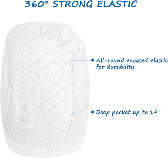 Three Quarter Mattress Pad Waterproof Mattress Protector, Quilted RV Short Full