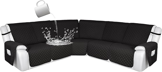HDCAXKJ 100% Waterproof Reclining Sectional Couch Covers L Shape Recliner Sofa