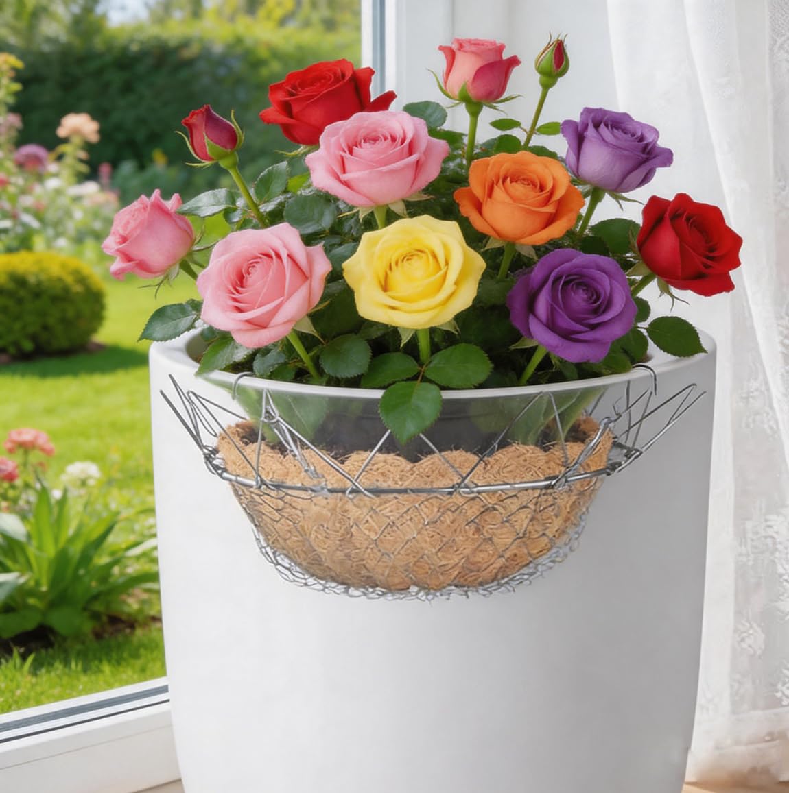 Sexyppl 2Set Adjustable Planter Insert for Pots Any Height, Plant Risers for 12-18" Wide Top Opening Pots, Durable Stainless Steel with Thick Hooks, Suitable for Indoor Outdoor Weddings & Party Decor