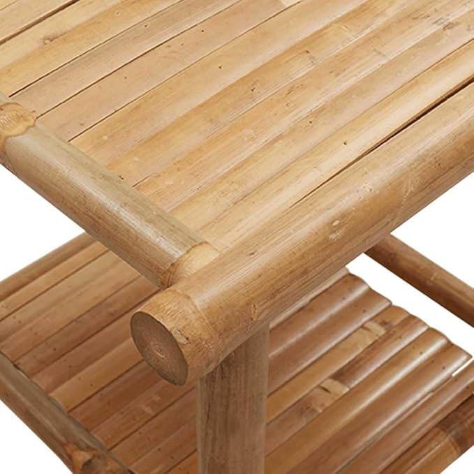 Natural Bamboo Fiber Coffee Table Square Modern Eco-Friendly Furniture