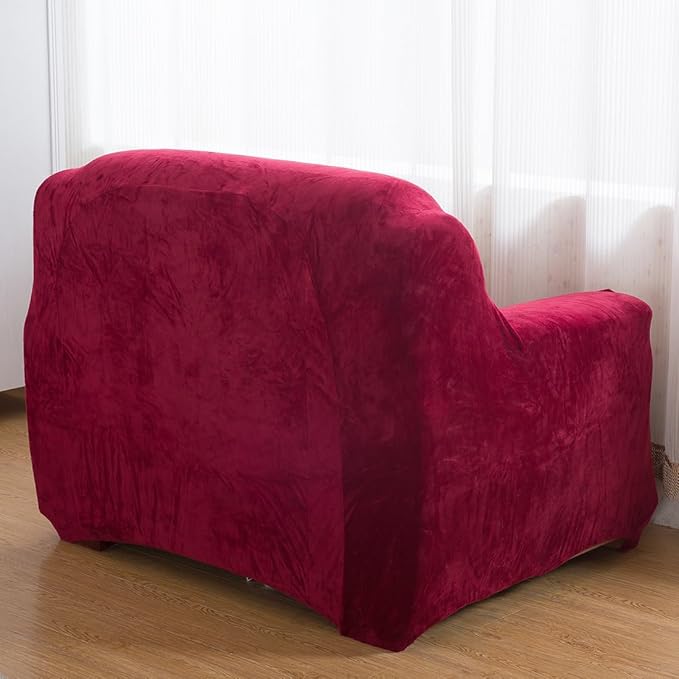 vctops 1-Piece Velvet Plush Stretch Chair Sofa Slipcover Soft Fuzzy Fluffy