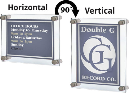 Azar Displays 105510 Standoff Sign Holder, 11" W x 14" H, Clear