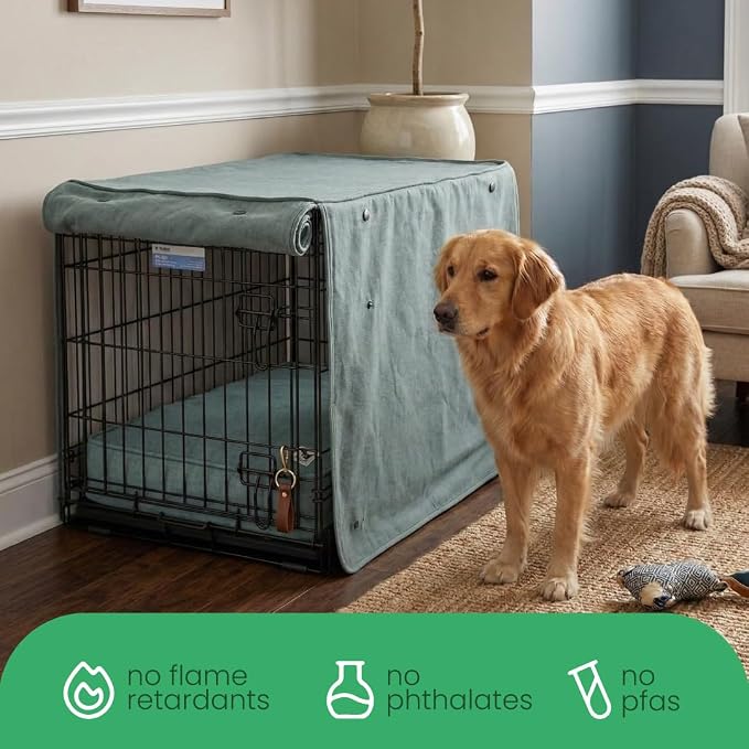 Molly Mutt Quiet Light Dog Crate Cover, GOTS-Certified 100% Organic Cotton Canvas Cover for Dog or Puppy Kennel and Cage, Washable, Free of Harmful Chemicals, Small, Fits 24"x18"x21" Crate