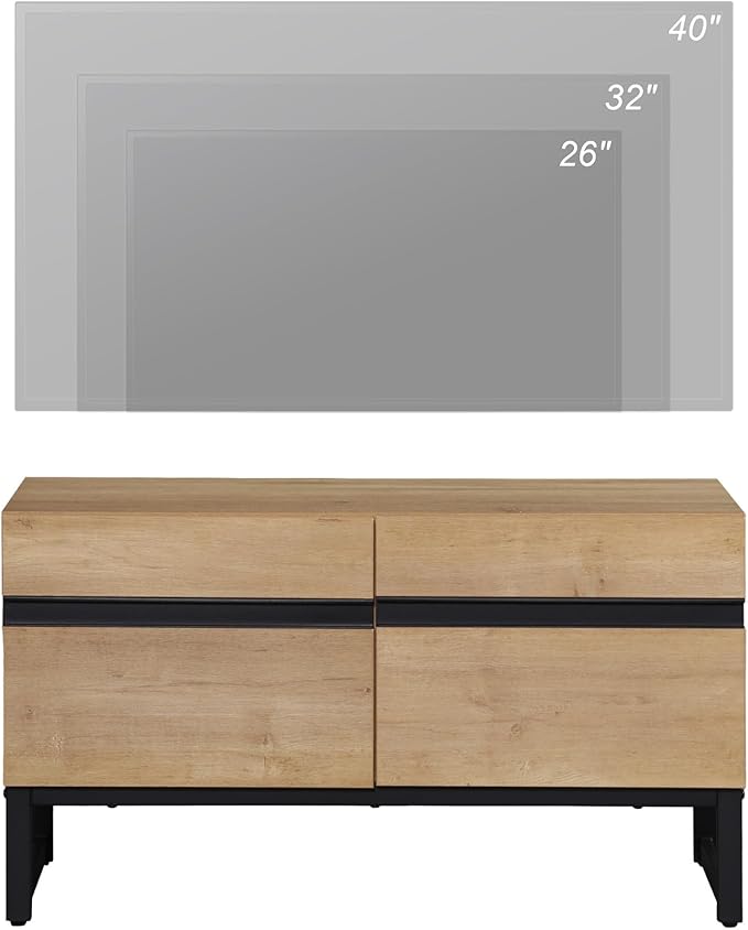 WAMPAT Modern TV Stand for 26-40 Inch TVs, Wood Entertainment Center