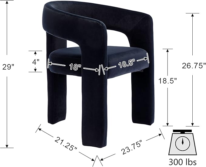 VESCASA Velvet Barrel Dining Chair