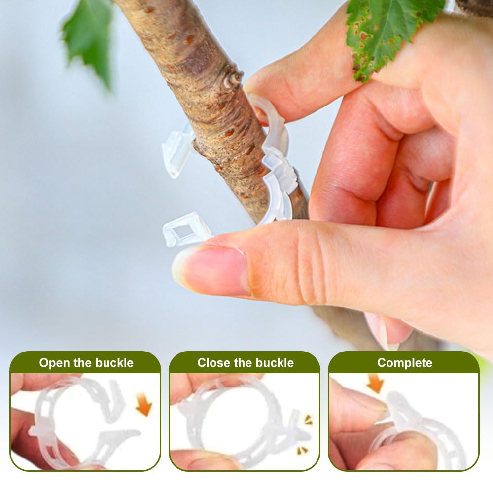 Thickened Plant Fixing Clip 100Pcs, 2025 Summer New Tomato Grape Vine Vegetables Plant Fixing Clips, Upgrade Plant Support Clips Reusable Garden Clips Secured Plastic Plant Clip (50, White)