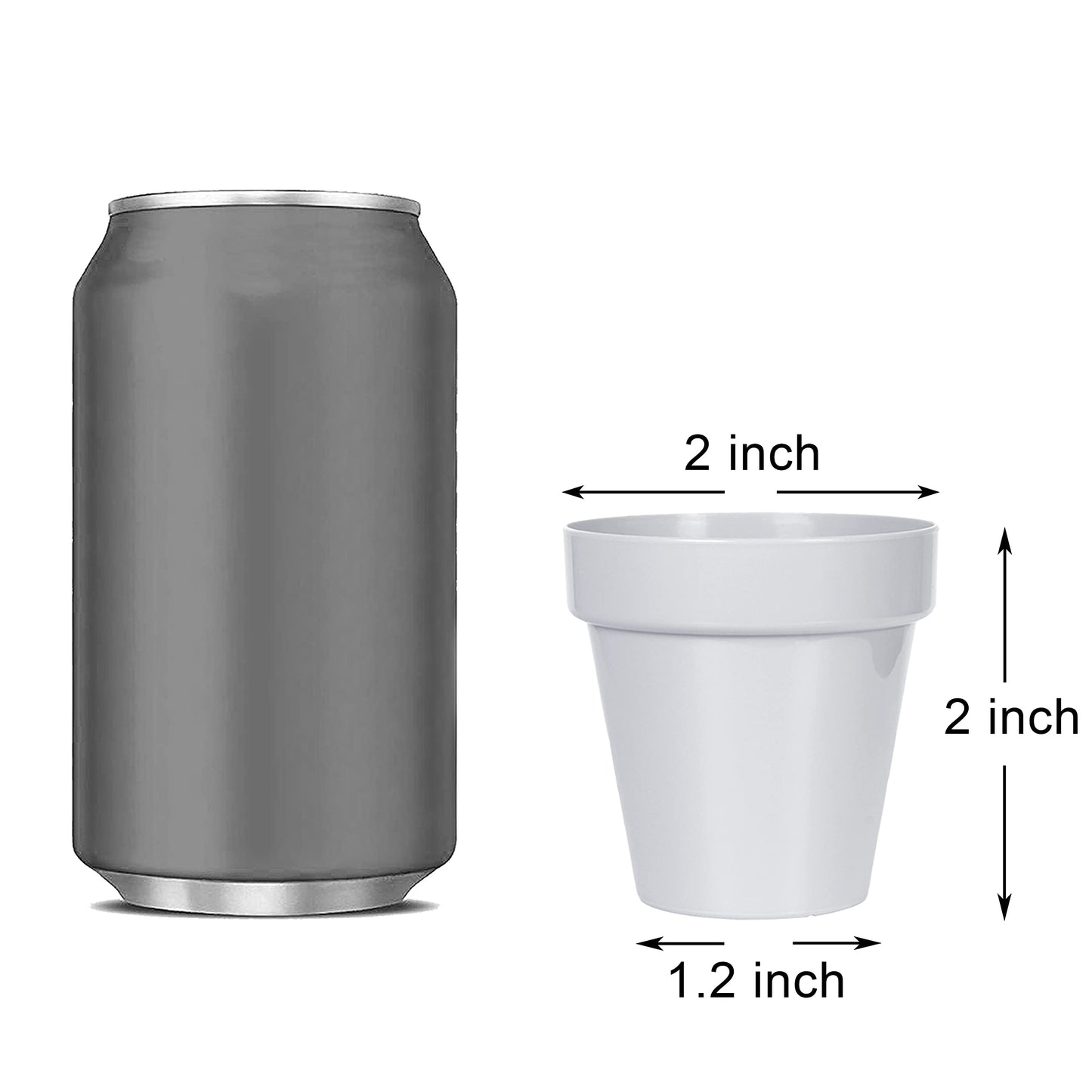 Youngever 24 Pack 2 Inch Mini Plastic Planters, Indoor Flower Plant Pots, Grey Gardening Pot with Drainage - NO Plant Included (Classic)
