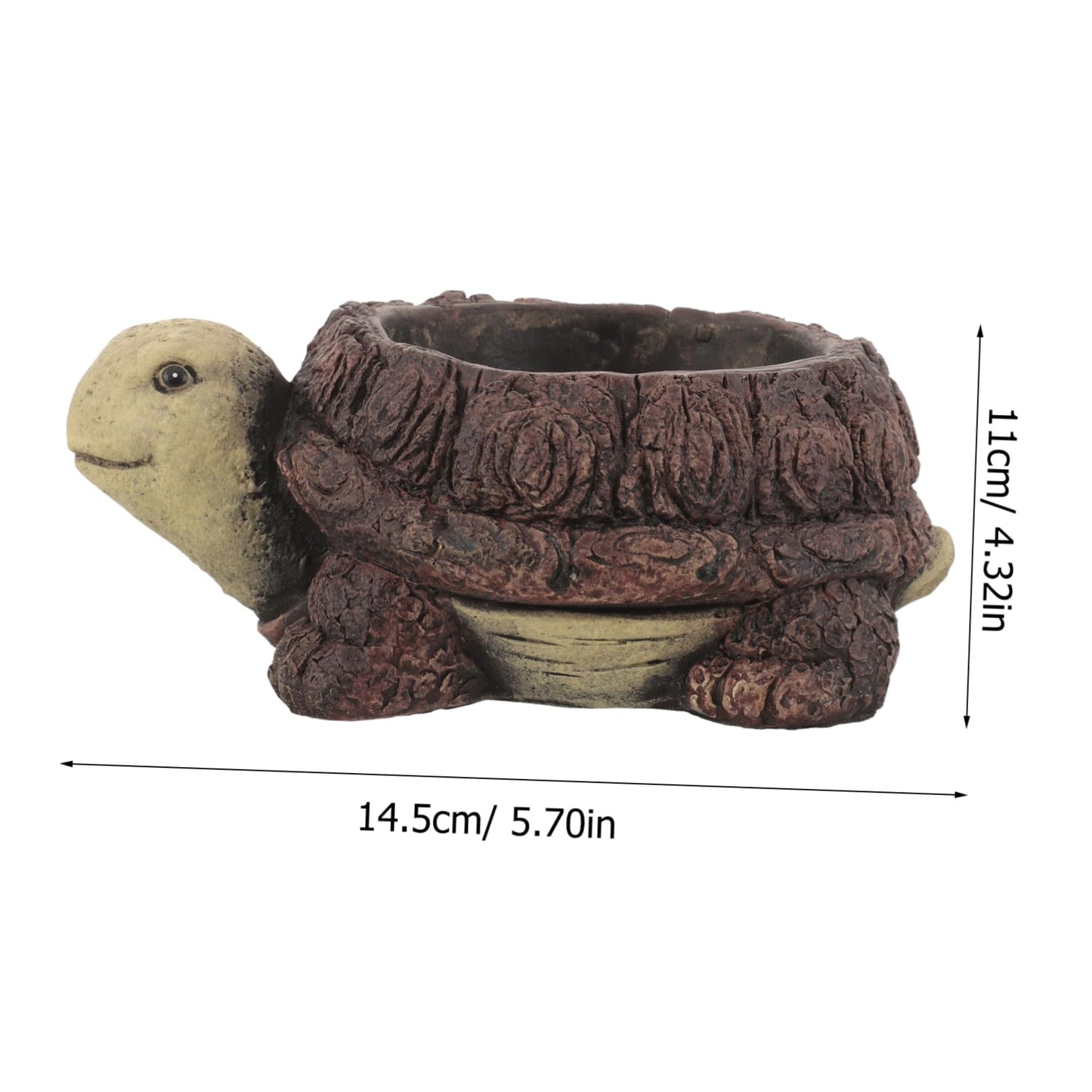 FONDOTIN Cute Turtle Succulent Planter Resin Decorative Flower Pot for Plants Retro Turtle Garden Decor for Home and Front Porch Decoration