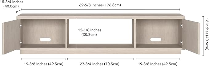 Henn&Hart Fluted TV Stand for TVs up to 78"