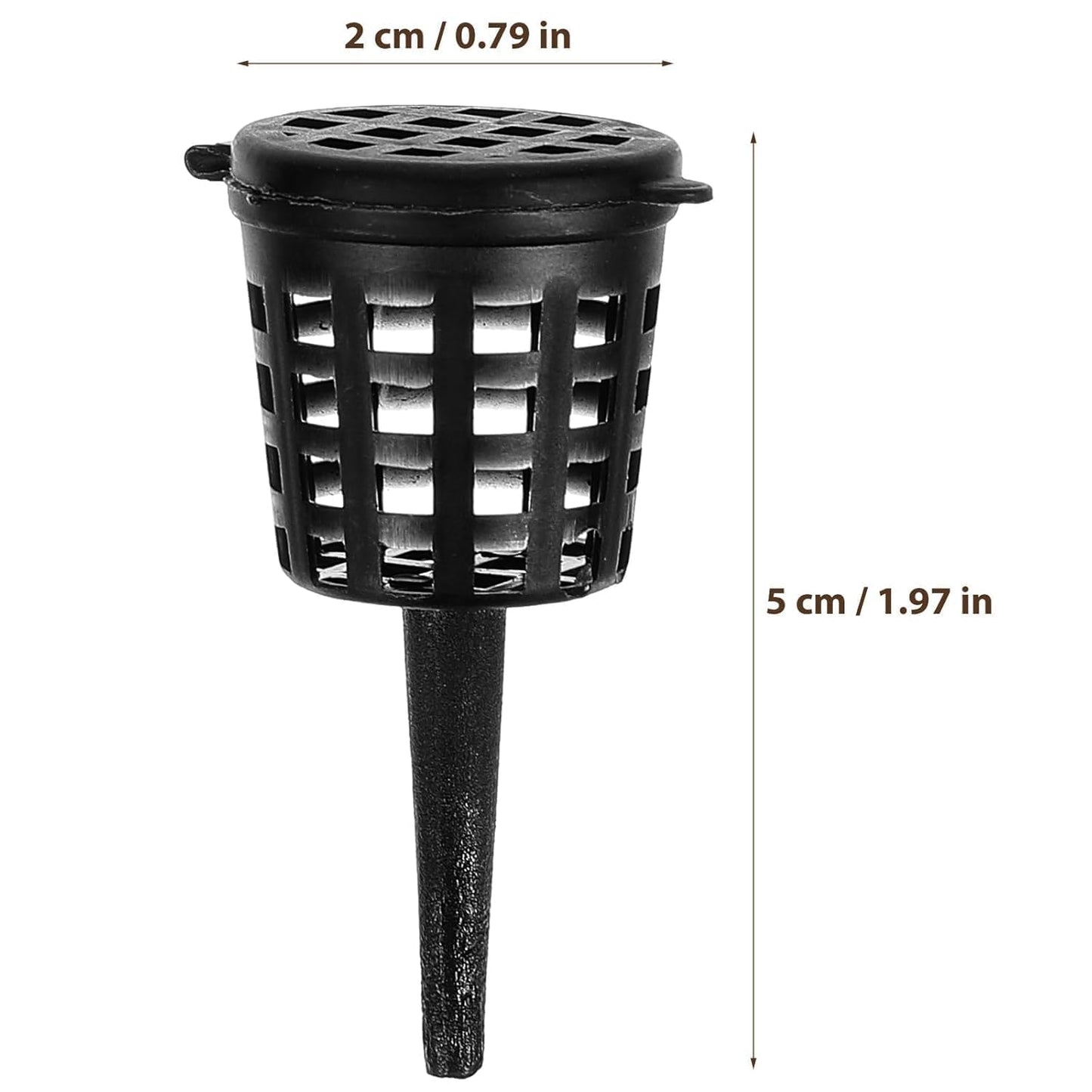100pcs Bonsai Fertilizer Baskets, 2cm/0.8in Diameter Fertilizer Box with Cover Plastic Garden Nursery Pots Portable Planting Nutrition Cups for Succulent