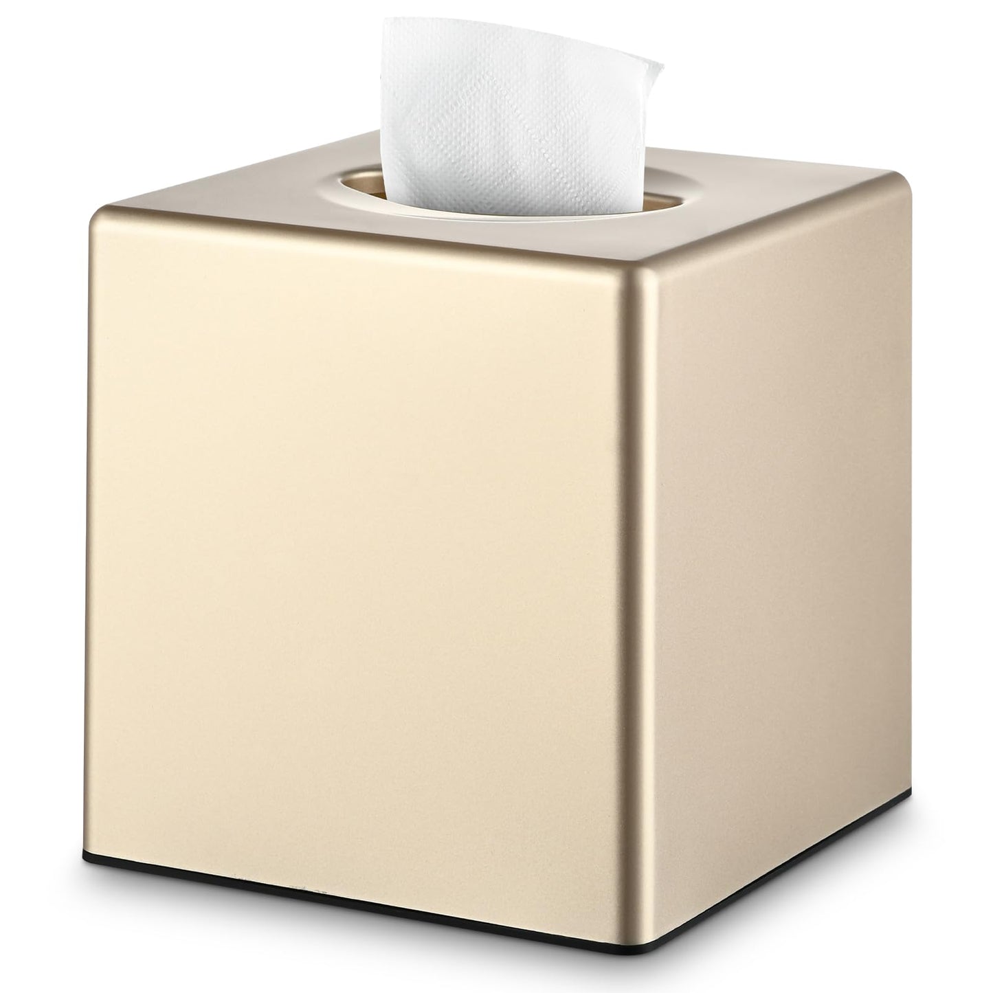 Y-in Hand Tissue Box Cover, Decorative Square Facial Storage Tissue Box Holder, Home Accessories for Bathroom Vanity Countertops, Dressers, Night Stand, Parlors and Office - Champagne Gold