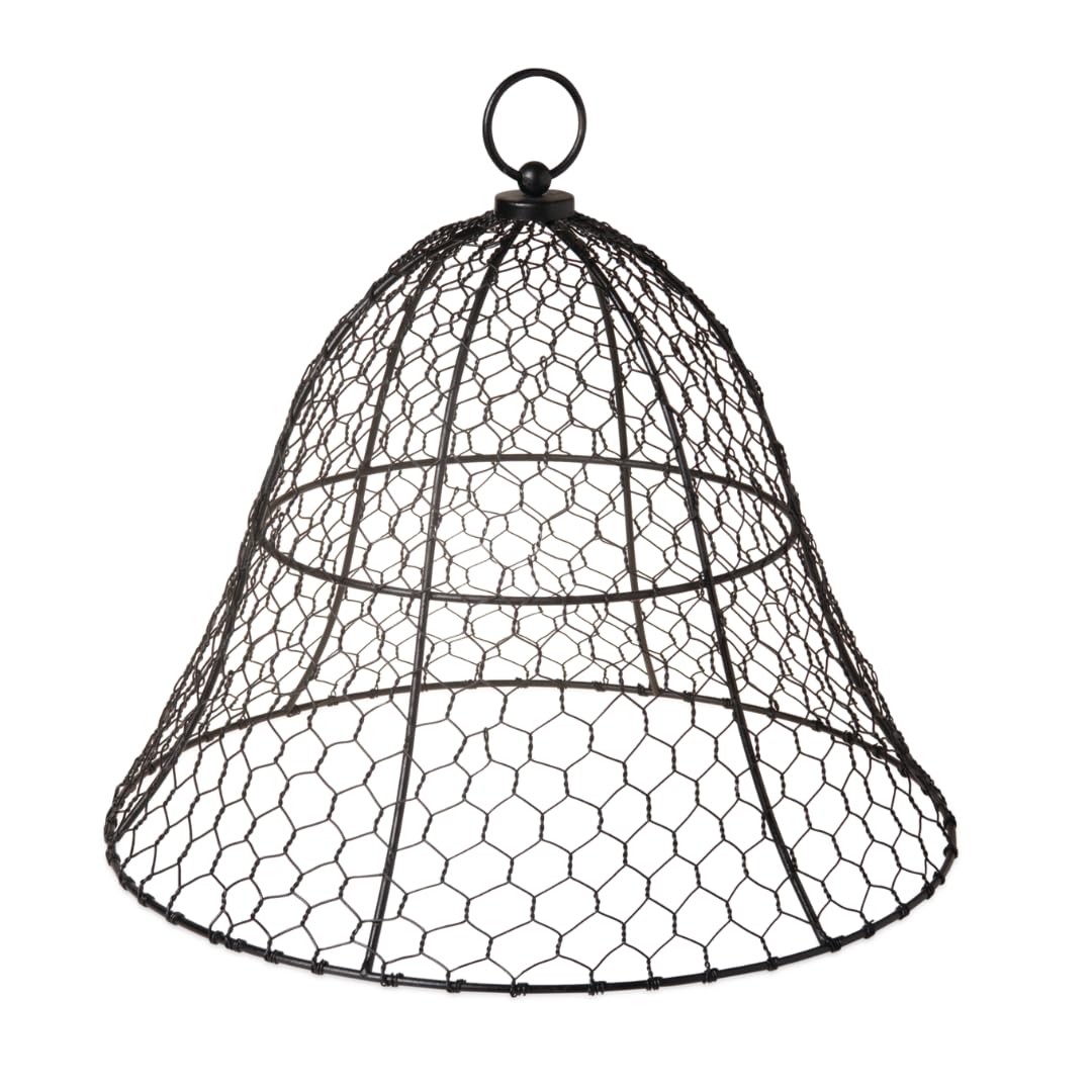 Gardener’s Supply Company Sturdy Chicken Wire Cloche Plant Protector Cover | Sturdy Metal Cage Garden Protection for Your Plants & Seedlings | 16" in Diameter x 12-1/2" H - Black