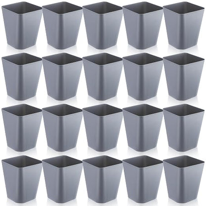 Amyhill 20 Pcs Small Trash Can 2 Gallon Plastic Garbage Can Small Waste Basket for Bathroom Office Kitchen Living Room Bedroom Home Under Desk (Grey)