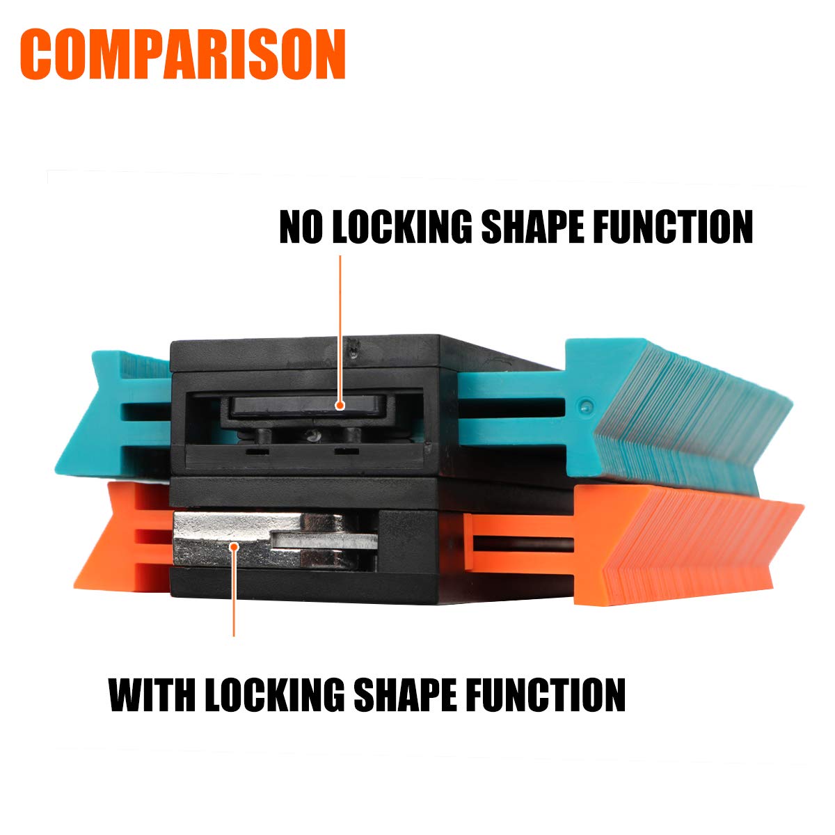 Saker Contour Gauge (10 Inch) Profile Tool with Adjustable Lock,Christmas Gifts for Men Women Dad Boyfriend Husband-Precisely Copy Irregular Shape Duplicator-Cool Gadgets for Woodworking Tool Tracing