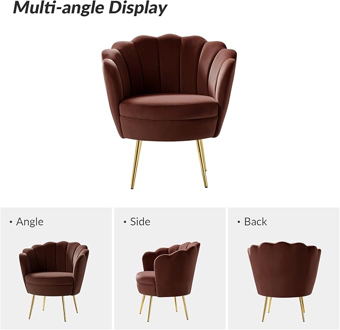 HULALA HOME Modern Velvet Accent Chair