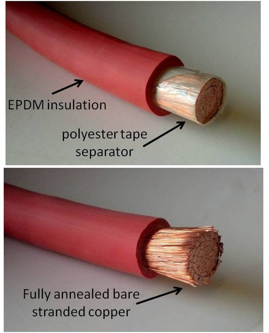 2 Gauge 2 AWG 10 Feet Red + 10 Feet Black Welding Battery Pure Copper Flexible Cable + 10pcs of 3/8" Tinned Copper Cable Lug Terminal Connectors + 3 Feet Black Heat Shrink Tubing