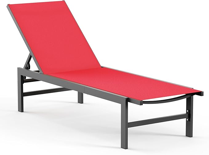 Vexwalx Outdoor Lounge Chair for Pool, Aluminum Chaise Lounge Chairs