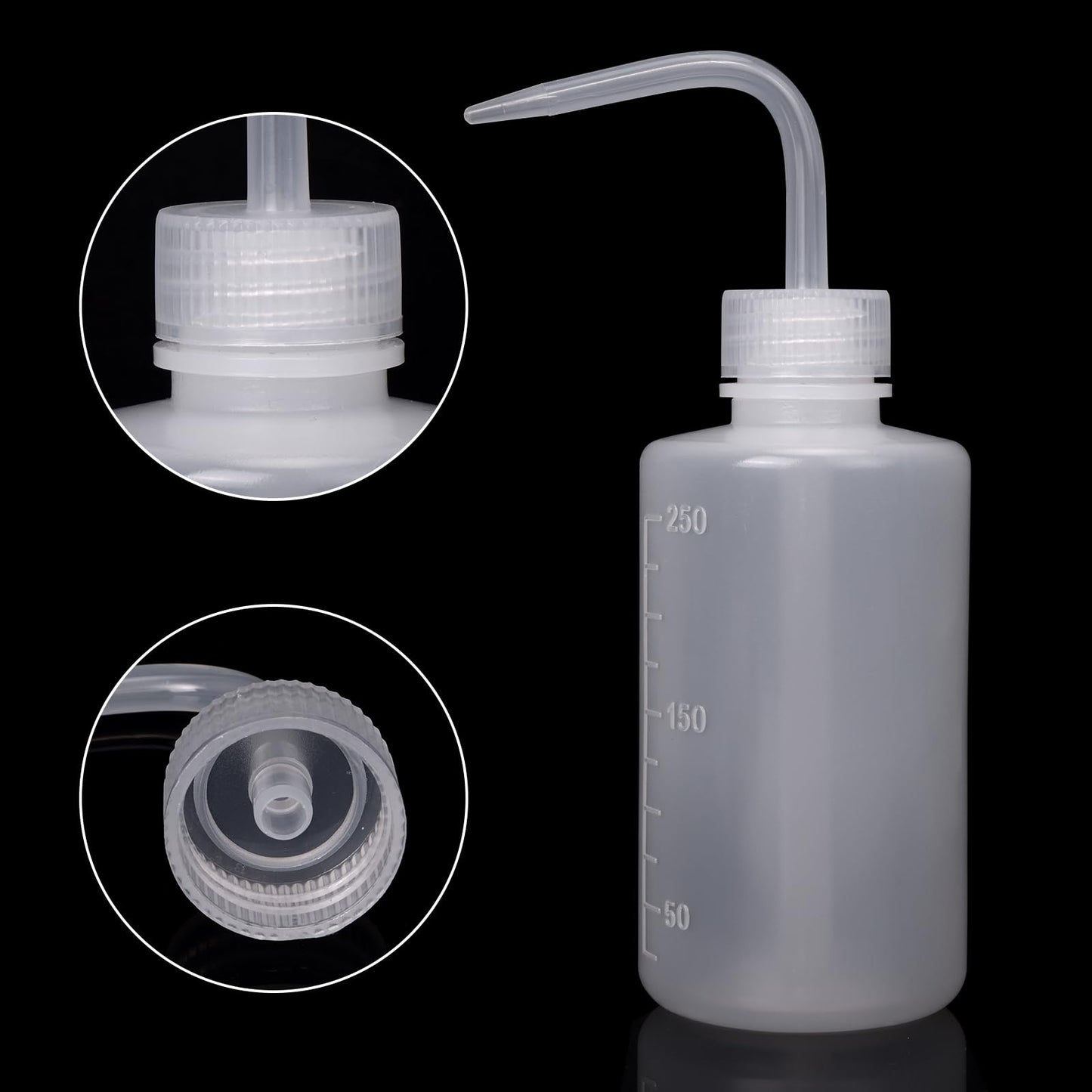 DEPEPE 6-Pack 250ml Squeeze Bottles for Liquids, LDPE Plastic Safety Squirt Bottle with Narrow Mouth & Scale Labels, Small Watering Can for Indoor Plants, Lab Tattoo Cleaning Tools