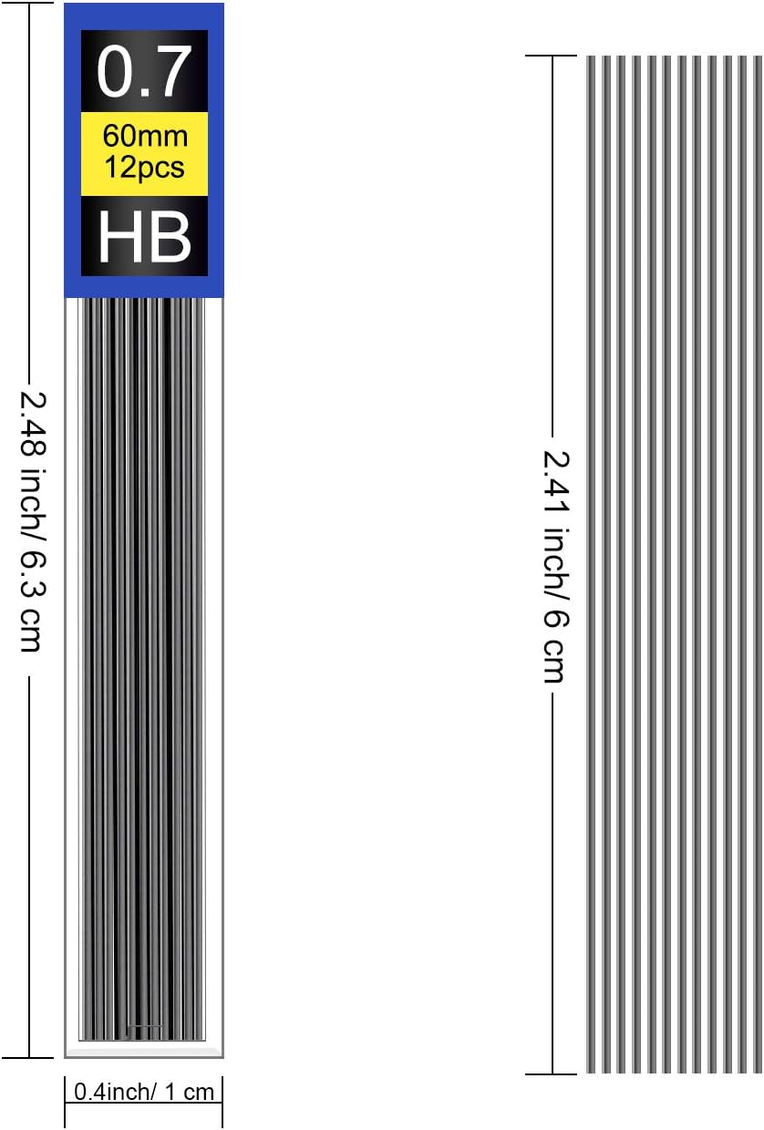 Morepack 840 Pieces Lead Refills,0.7 mm HB,Break Resistant Mechanical Pencil Refills,70 Tubes (840 Pieces)
