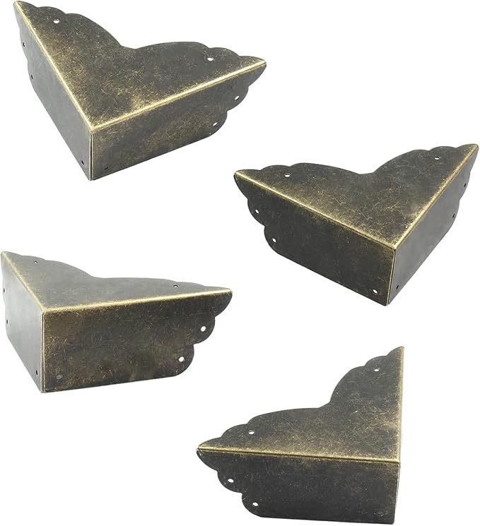 Bivethoi 8 Packs Bronze Box Corner Protectors, Edge Cover Safety Guard