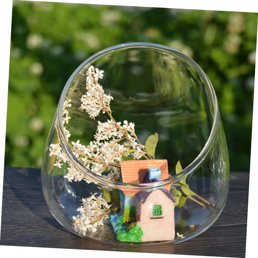 LIFKOME Glass Terrarium Jar Large Fish Bowl Vase Decor Indoor Plant Vase Open Design