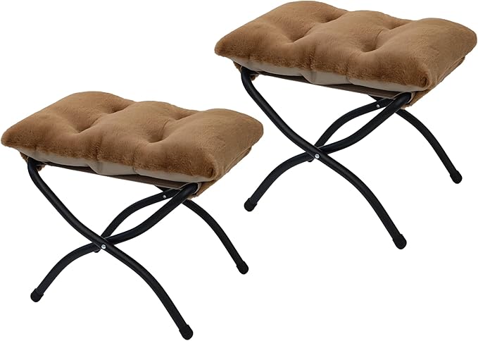 15" Folding Ottoman, Foldable Footrest Stool, Small Foot Stool
