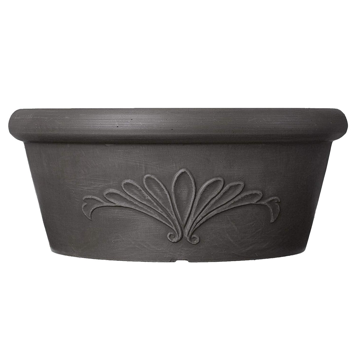 Arcadia Garden Products PSW Pot TA25DC Collection Shallow Bulb Pan Planter Dish Low Bowl for Succulents, Bonsai, Fairy Gardens, Herbs, 10-inch, Dark Charcoal, 10"x3.5"