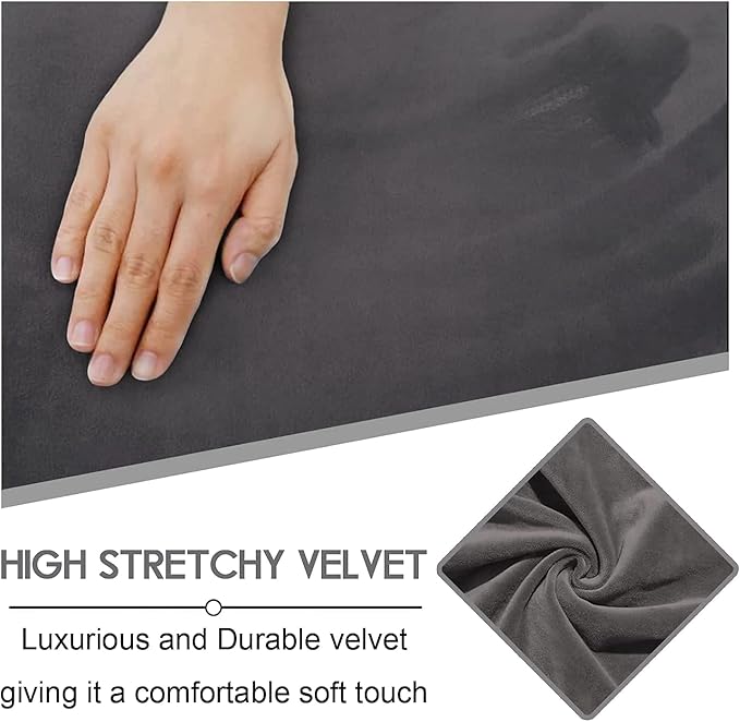 LightInTheBox 7-Piece Velvet Stretch Reclining Couch Covers 5 Seats Corner Sofa