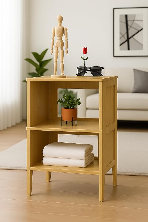 Bamboo Coffee Table Set of 2 – Modern End Tables