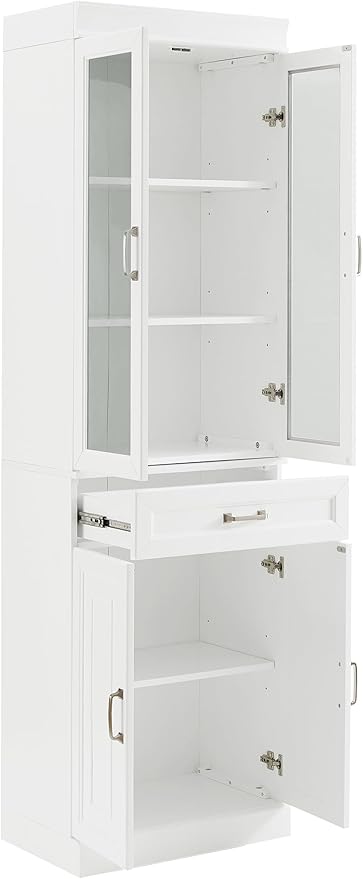 Crosley Furniture Stanton Glass Door Pantry Storage Cabinet