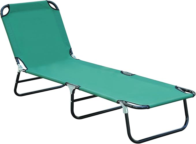 Outsunny Folding Chaise Lounge Pool Chairs, Outdoor Sun Tanning Chairs