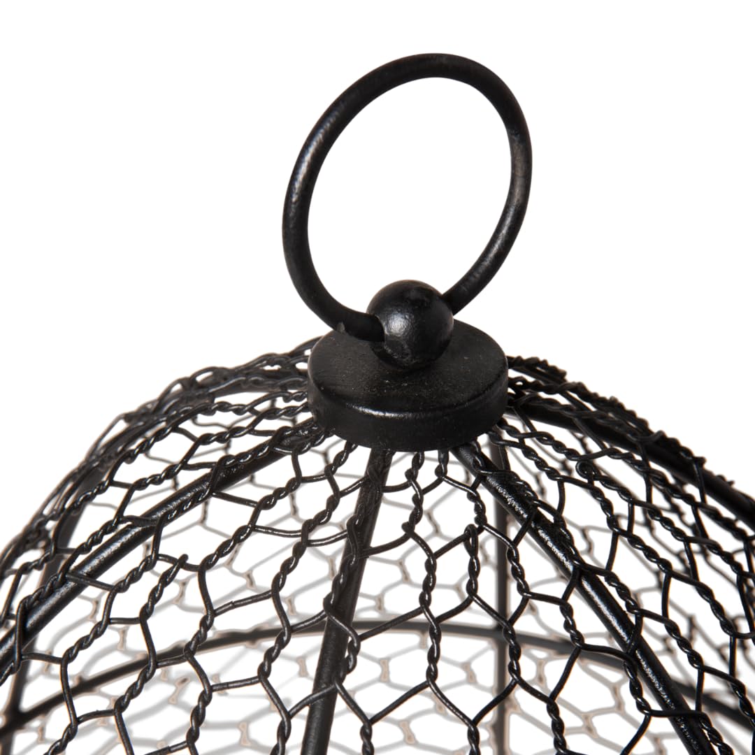 Gardener’s Supply Company Sturdy Chicken Wire Cloche Plant Protector Cover | Sturdy Metal Cage Garden Protection for Your Plants & Seedlings | 16" in Diameter x 12-1/2" H - Black