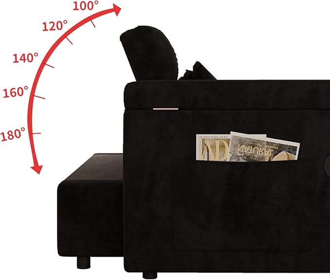 3 in 1 Convertible Sleeper Sofa, 65in Sleeper Couch