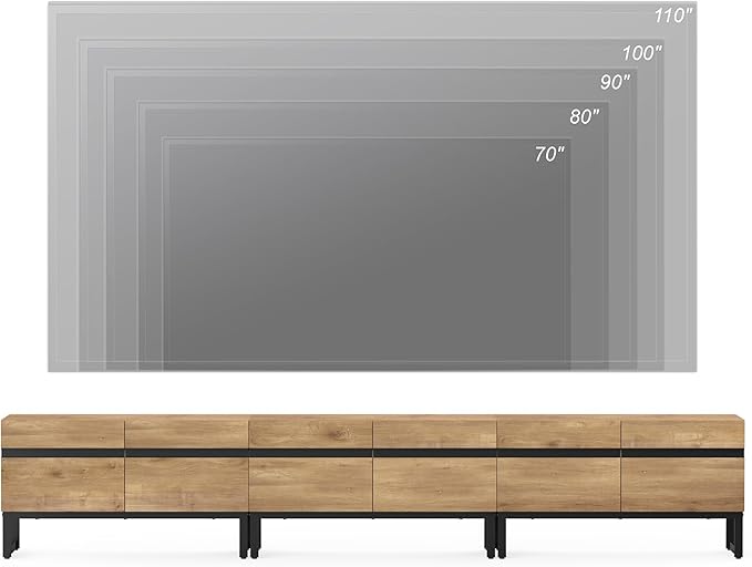 WAMPAT Modern TV Stand for 32-110 Inch TVs, Wood Entertainment Center