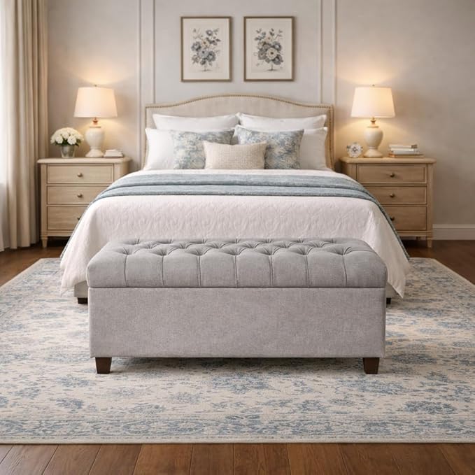 Homepop Home Decor | Tufted Ainsley Button Storage Ottoman Bench