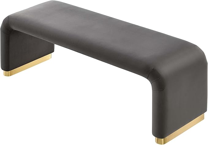 Modway EEI-6734-BRA-STG Koda Performance Velvet Waterfall Long Bench, Brass