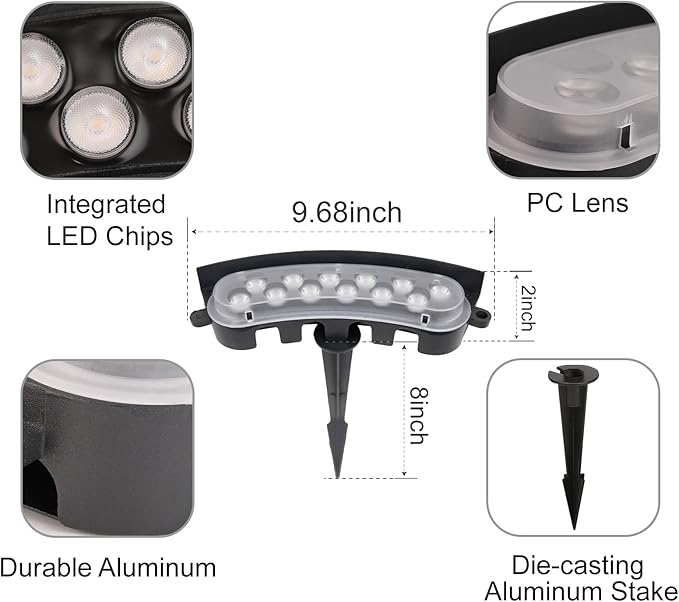 Low Voltage Landscape Flood Lights, Green Light 9W 12V Wired Outdoor LED Color Floodlights for Uplighting Palm Tree House Flag Wall Washer, Super Bright, Unique Design, Aluminum, Black, 6Pack