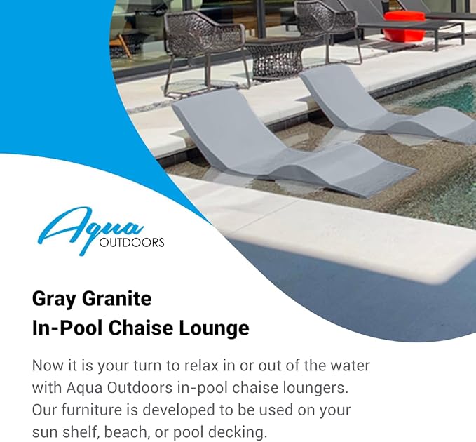 Aqua Outdoors - in-Pool Chaise Lounger - Inside Pool & Sun Shelf Lounge Chair -