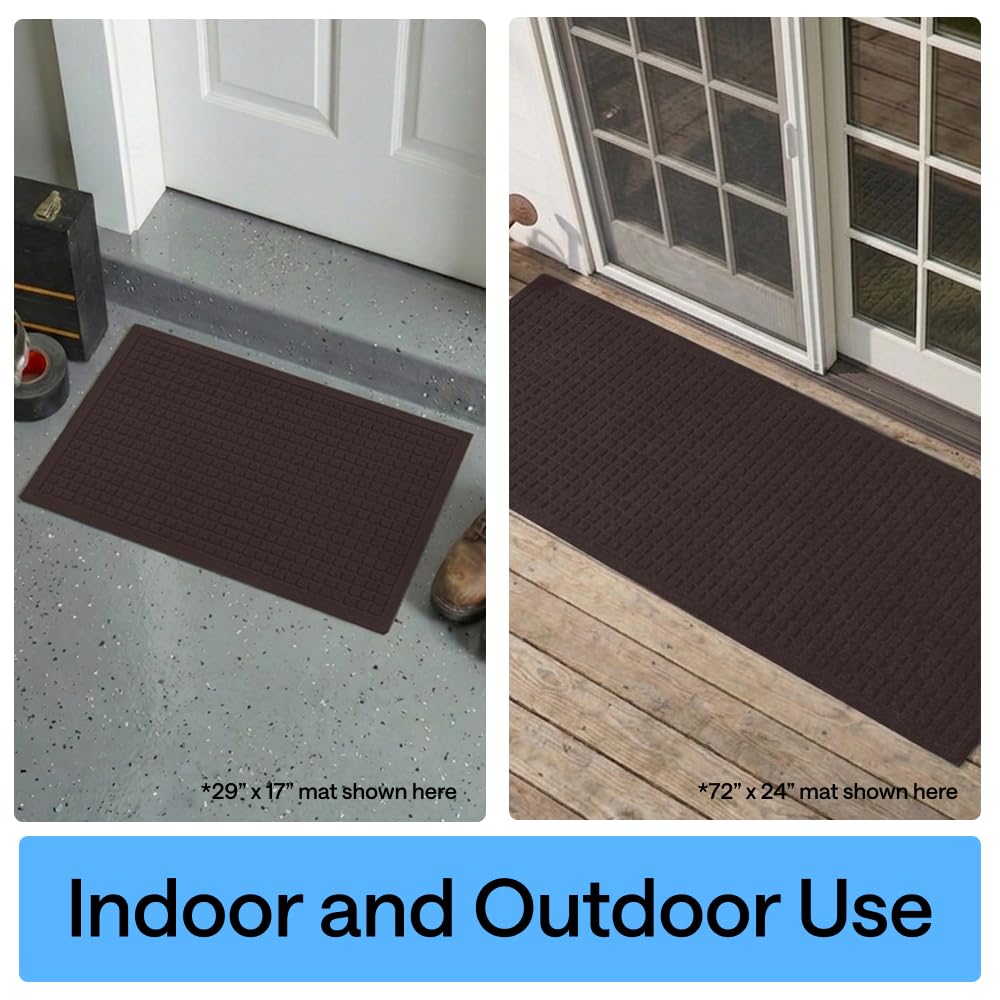 GORILLA GRIP® Ultra Absorbent Front Door Mat Outside Entrance 72x24, Traps Dirt and Moisture, HydroABSORB Indoor Outdoor Doormat Holds Up to 2.75 Cups Water, Stain & Fade Resistant Welcome Mat Coffee