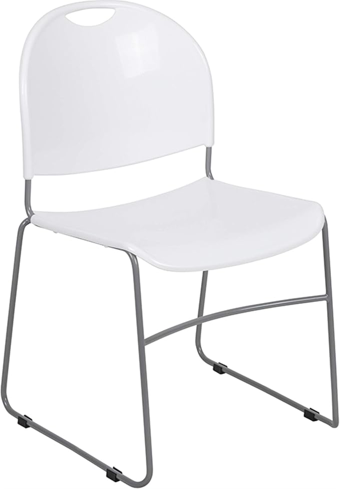 Flash Furniture HERCULES Series 880 lb. Capacity White Ultra-Compact Stack Chair