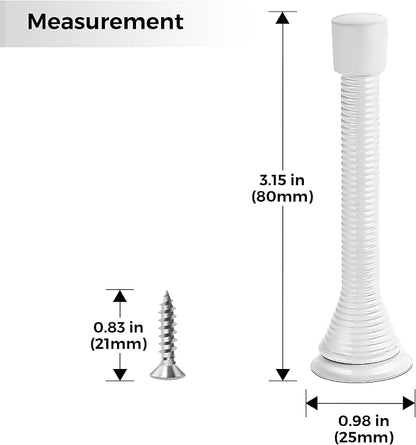 Ravinte Door Stoppers, 6 Pack White Spring Door Stops with Rubber Bumper, Door Stoppers for Bottom of Door