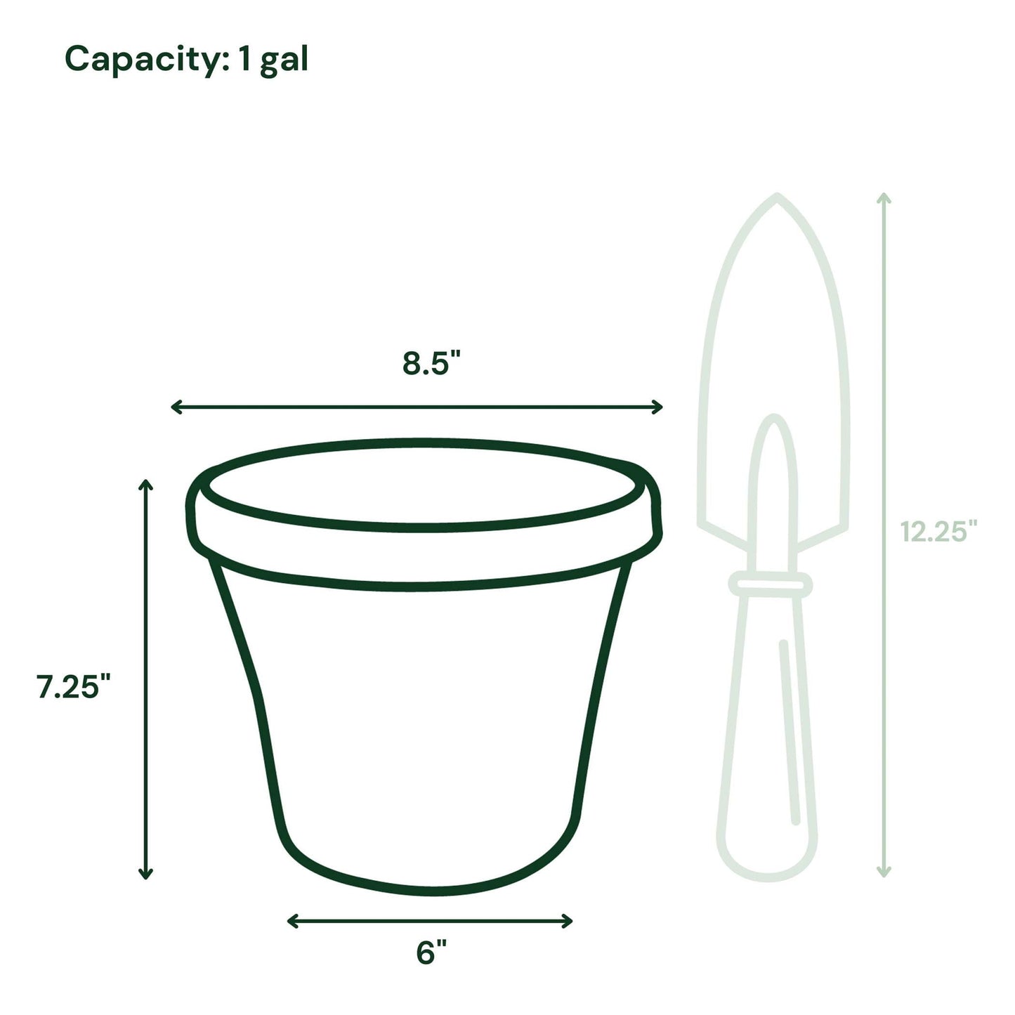 Bloem Terra 8" Diameter Round Vanilla Bean Resin Planter Pot with Drainage Holes for Indoor and Outdoor Gardening
